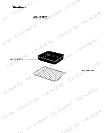 Взрыв-схема плиты (духовки) Moulinex ABH35F(0) - Схема узла YP002098.6P2