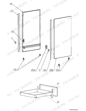 Взрыв-схема плиты (духовки) Electrolux EKD513504X - Схема узла Housing 001