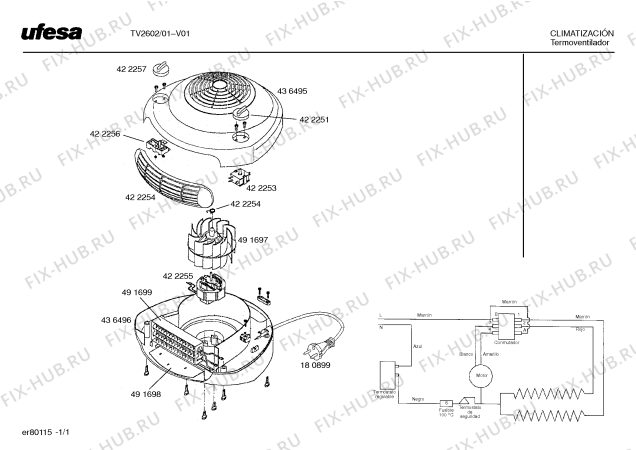 Схема №1 TV2602 CONFORT PLUS с изображением Терморегулятор для ветродува Bosch 00422256