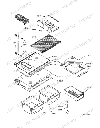 Схема №4 ARG496/G ARG 496/G/WP с изображением Полка для холодильника Whirlpool 481941878936