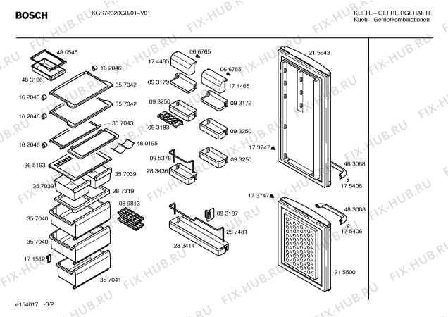 Взрыв-схема холодильника Bosch KGS72320GB - Схема узла 02