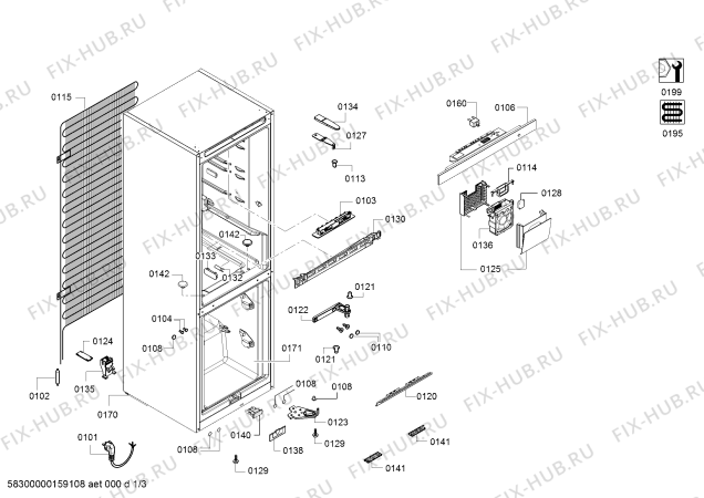 Схема №3 3KSB6805 с изображением Модуль управления, запрограммированный для холодильника Bosch 00751557