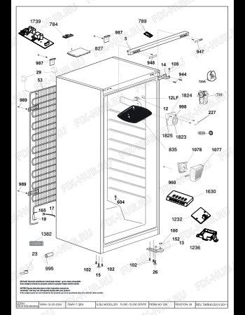 Взрыв-схема холодильника Beko SS137020 (7249948716) - CABINET ASSY. (B-280/290)