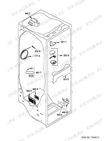 Взрыв-схема холодильника Whirlpool S20F RSB33-A/G - Схема узла