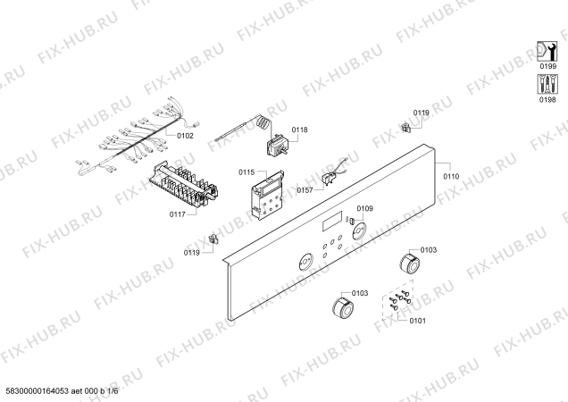 Схема №4 FRMA702W с изображением Панель управления для плиты (духовки) Bosch 11006718