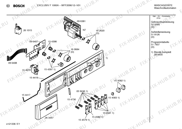 Схема №4 WFF1780II EXCLUSIV F 850 с изображением Крышка кнопки для стиралки Bosch 00154579