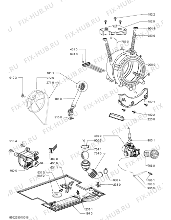 Схема №2 AWOC 0614 с изображением Блок управления для стиралки Whirlpool 481010526720