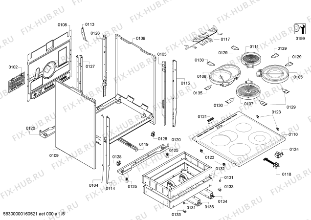 Схема №5 HCE744253R с изображением Панель управления для духового шкафа Bosch 00700320