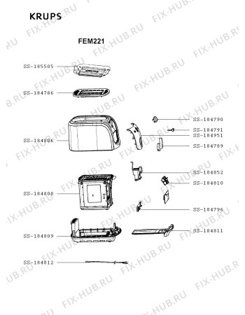 Схема №1 FEM246(0) с изображением Блок управления для электрофритюрницы Krups SS-184810
