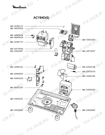 Взрыв-схема микроволновой печи Moulinex ACY84D(5) - Схема узла LP002046.9P2