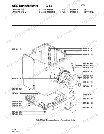 Взрыв-схема стиральной машины Aeg LAV1270 - Схема узла Housing 001