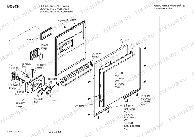Взрыв-схема посудомоечной машины Bosch SGU46B15 - Схема узла 02