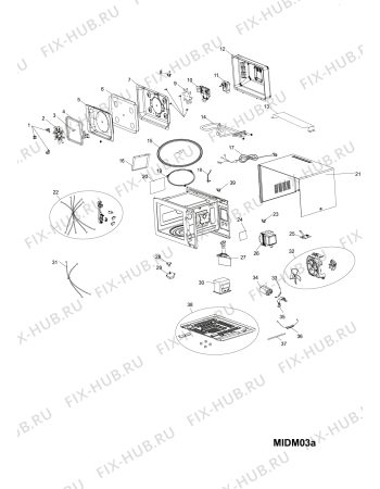 Схема №2 MWH2824BUK (F086170) с изображением Панель управления для свч печи Indesit C00381230