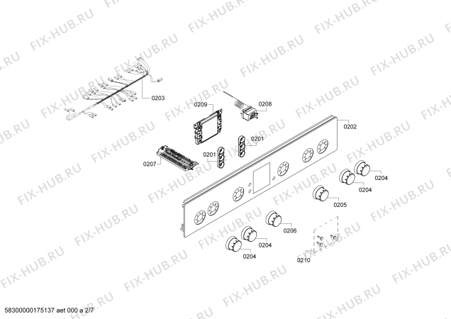 Взрыв-схема плиты (духовки) Bosch HGV745228N - Схема узла 02