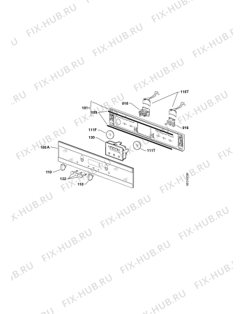 Взрыв-схема плиты (духовки) Electrolux EBGL80 - Схема узла Command panel 037
