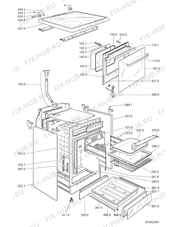 Схема №2 ACM 358 WH с изображением Дверца для духового шкафа Whirlpool 481245058891