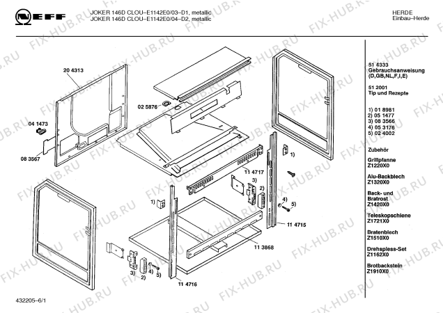 Схема №6 195307290 JOKER 166 D CLOU с изображением Переключатель для духового шкафа Bosch 00029194