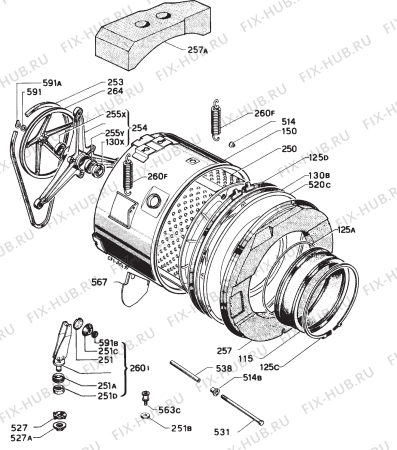 Взрыв-схема стиральной машины Zanker 5035DELUXE - Схема узла Functional parts 267