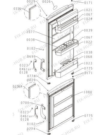 Схема №5 RC4181KW (328780, HZS2927BF) с изображением Дверь для холодильной камеры Gorenje 337411