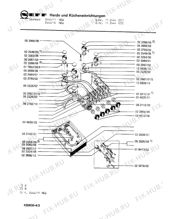 Взрыв-схема плиты (духовки) Neff 1124441201 2444/11NEW - Схема узла 03
