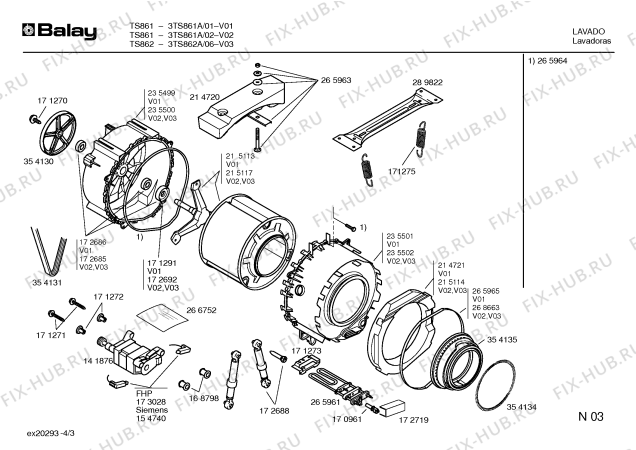 Схема №3 3TS871A TS871 с изображением Ручка для стиралки Bosch 00267005