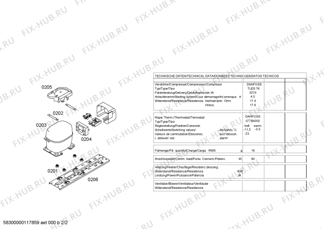 Взрыв-схема холодильника Bosch KTR14N10 - Схема узла 02