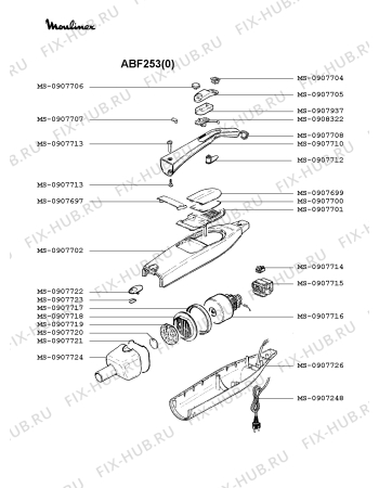 Взрыв-схема пылесоса Moulinex ABF253(0) - Схема узла AP002161.0P2