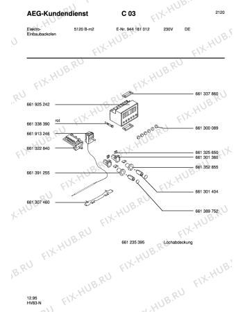 Взрыв-схема плиты (духовки) Aeg 5120B-M - Схема узла Section5