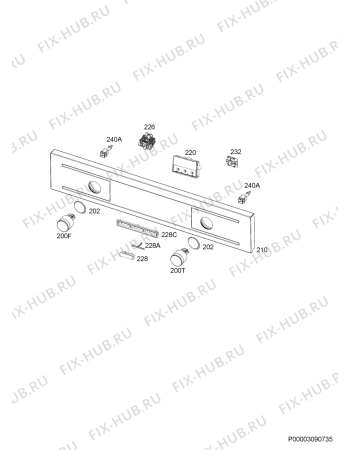 Взрыв-схема плиты (духовки) Electrolux EOC5441AOX - Схема узла Command panel 037