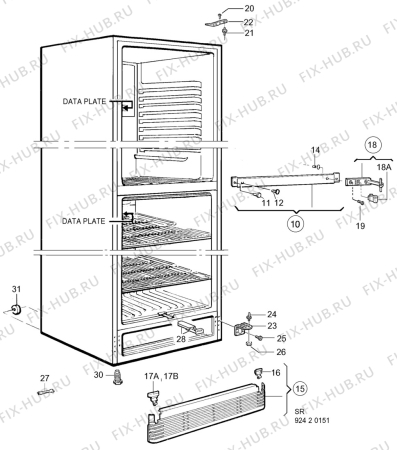 Взрыв-схема холодильника Husqvarna Electrolux GME129KF - Схема узла C10 Cabinet