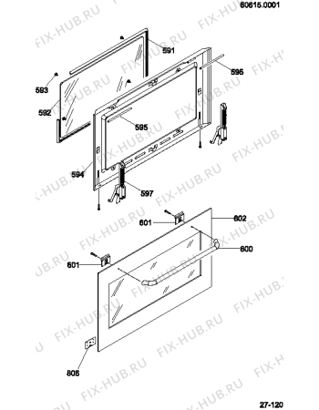 Схема №5 MG21RBK (F029244) с изображением Панель для плиты (духовки) Indesit C00145613
