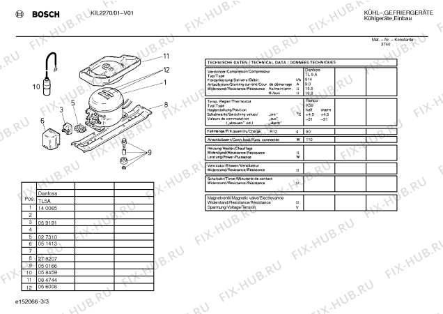 Взрыв-схема холодильника Bosch KIL2270 - Схема узла 03