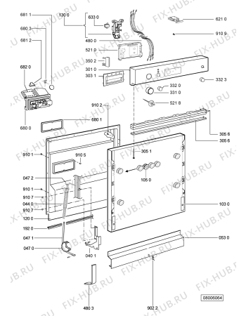 Схема №2 ADG 6560/2 IX с изображением Панель для посудомойки Whirlpool 480140100133