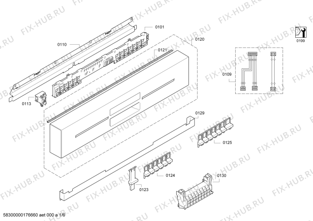 Схема №1 SN56M530GB, IQ300 ; Made in Germany с изображением Силовой модуль запрограммированный для посудомойки Siemens 00753966