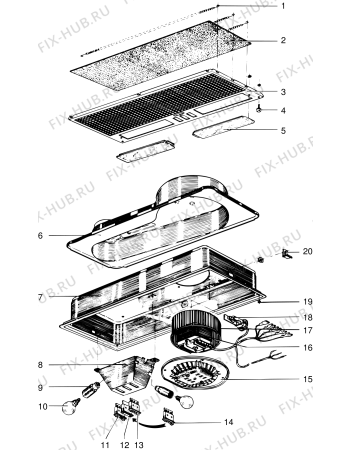 Схема №1 GF803 (F010147) с изображением Спецфильтр для вентиляции Indesit C00123136