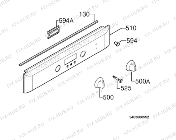 Взрыв-схема плиты (духовки) Electrolux EKD603500W - Схема узла Command panel 037