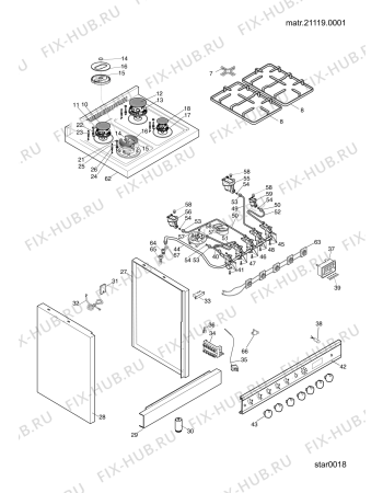 Взрыв-схема плиты (духовки) Ariston CP649MD2 (F029237) - Схема узла