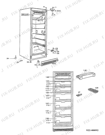 Взрыв-схема холодильника Electrolux EU2811C - Схема узла Housing 001