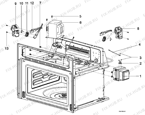 Взрыв-схема микроволновой печи Rex Electrolux FQM463CBE - Схема узла Section 6