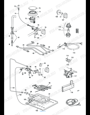 Взрыв-схема плиты (духовки) DELONGHI TGW 664/1 - Схема узла 2