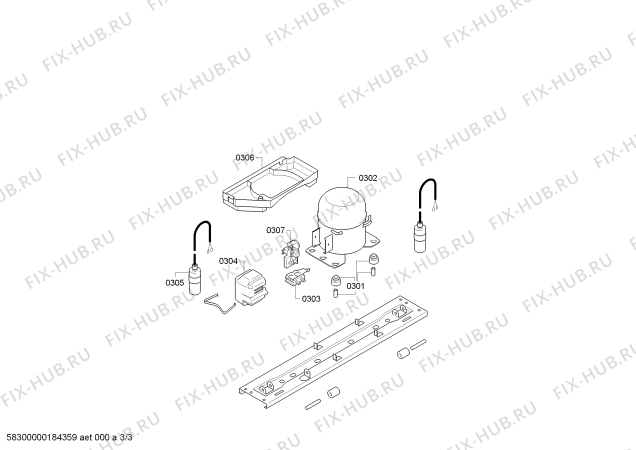Взрыв-схема холодильника Siemens KI38SA50TI - Схема узла 03