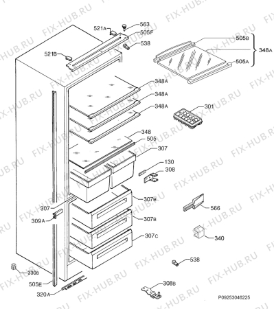 Взрыв-схема холодильника Juno Electrolux JCN34181 - Схема узла Housing 001