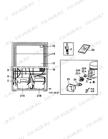 Взрыв-схема холодильника Electrolux ER8313B - Схема узла Cooling system 017