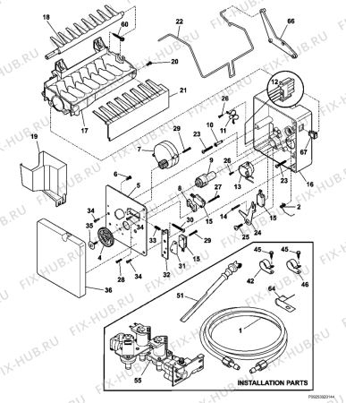 Взрыв-схема холодильника Electrolux ENL6298KS1 - Схема узла Icemaker
