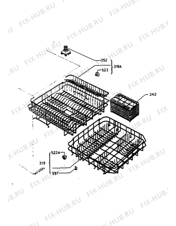 Взрыв-схема посудомоечной машины Electrolux ESF483 - Схема узла Baskets, tubes 061