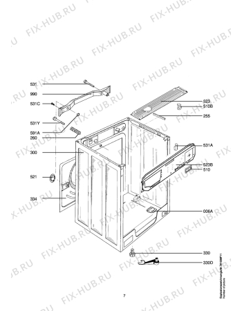 Взрыв-схема стиральной машины Aeg LAVB3250 - Схема узла Housing 001