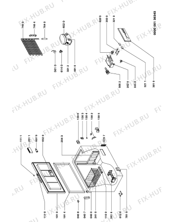 Схема №1 AFG 093/G с изображением Запчасть для холодильника Whirlpool 481949878155