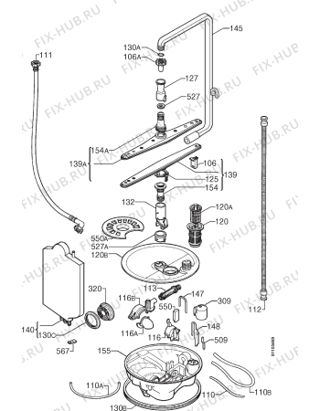 Взрыв-схема посудомоечной машины Zanussi ID6245X - Схема узла Hydraulic System 272