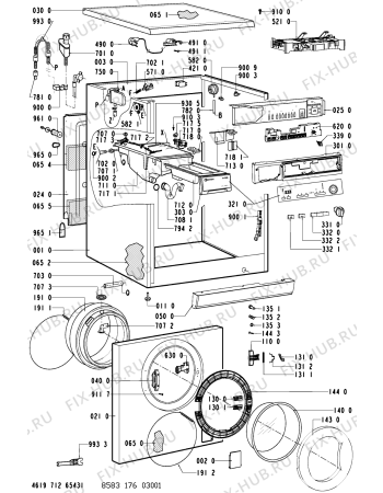 Схема №1 WA 8789 W/WS-D с изображением Обшивка для стиралки Whirlpool 481245212397
