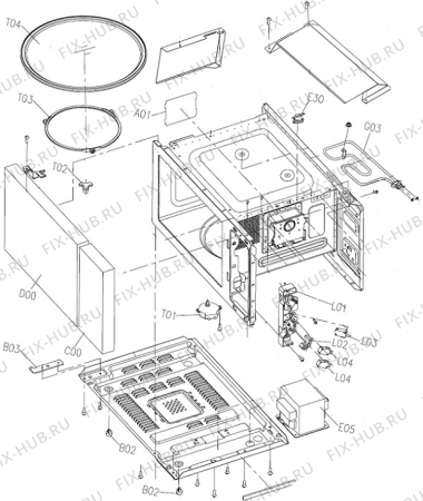 Взрыв-схема микроволновой печи Gorenje MM021MGB (470815, XY820Z) - Схема узла 02